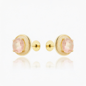 A pair of rose gold plated flat back earrings with a sleek circular design, perfect for helix and cartilage piercings.